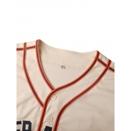 51 Baseball Jersey Sewn With High-quality Shirt, Durable And Comfortable Short Sleeved Sports Shirt, Beige S-3XL