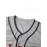 Men's Gray V-Neck Baseball Jersey - 