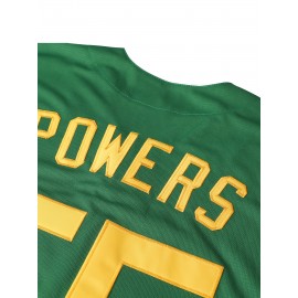 Men'S #55 Embroidered V-Neck Baseball Shirt, Polyester Knit Fabric, Loose Fit, Button Closure, Casual Sports Top for Team Sports, Fishing, Hiking, Running, Cycling - Perfect for Parties, Beach, Summer Events - Sizes S-XXXL