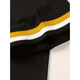 Men's Pittsburgh #21 Baseball Jersey - Black & Yellow V-Neck Pullover with Striped Sleeves, All-Season Machine Washable Sportswear for Team Sports, Halloween & Christmas, Baseball Shirt, Outdoor Activity Apparel, Sporty Vneck Style, Durable Sportswear