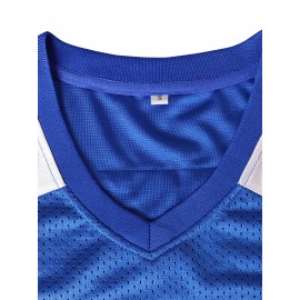 Men's V-Neck Short Sleeve Breathable American Jersey, 