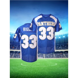 Men's V-Neck Short Sleeve Breathable American Jersey, 