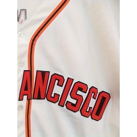 Men's #25 Embroidered Baseball Jersey - V-Neck, Button-Up, Polyester - Perfect for Sports & Casual Wear