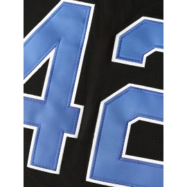 Men's Black # 42 Baseball Sweatshirt Is Breathable And Loose, Suitable for Casual Running, Exercise, Outdoor Activities, And All Season Wear