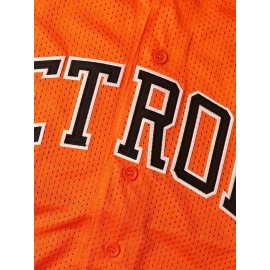 Men'S Baseball Uniform 23 Orange Shirt Breathable Striped Men'S Baseball Uniform Activity V-neck Short Sleeved Training Uniform S-3XL
