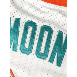 White FLINT TROPICS #33 Embroidery Design Men'S Basketball Jersey, Retro Breathable Round-neck Sleeveless Sports Training Uniform, Summer Party And Street