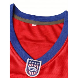 Stitched 16 Red Football Jersey With Loose Embroidery, Fashionable, Casual, And Street Breathable Football Jersey