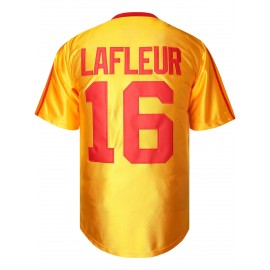 1pc Men'S Polyester V-Neck American Football Jersey - Embroidered #16 LAFLEUR, Loose Fit, Slight Stretch Knit Fabric, Sports & Casual Style for Team Sports, Outdoor Activities, Parties - Four Seasons Top