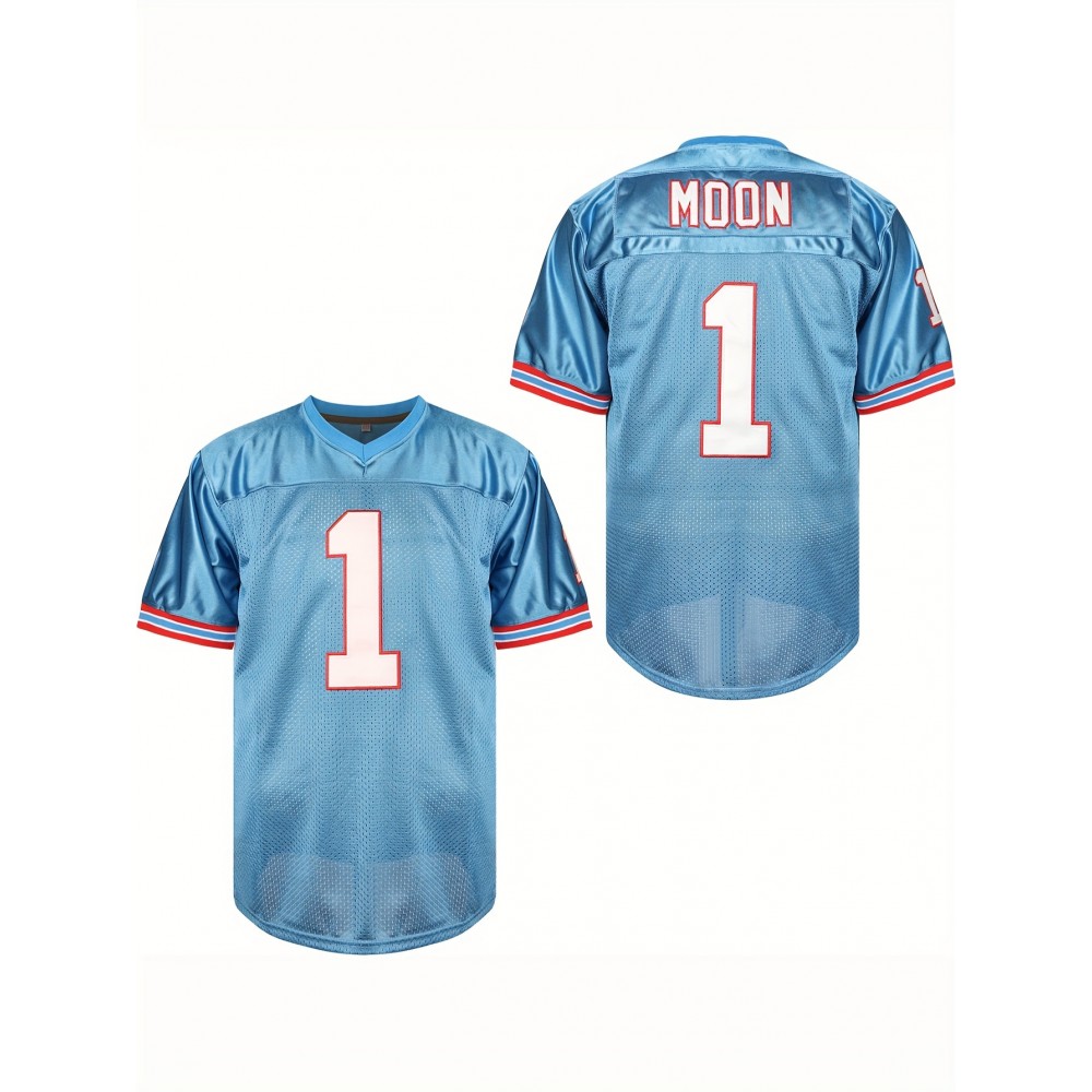 1 Men's Rugby Jersey Blue Sports Training S M L XL XXL XXXL