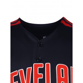 Men'S #99 Embroidered Baseball Jersey - V-Neck, Short Sleeve, Polyester - Perfect for Sports & Casual Wear, Deep Blue