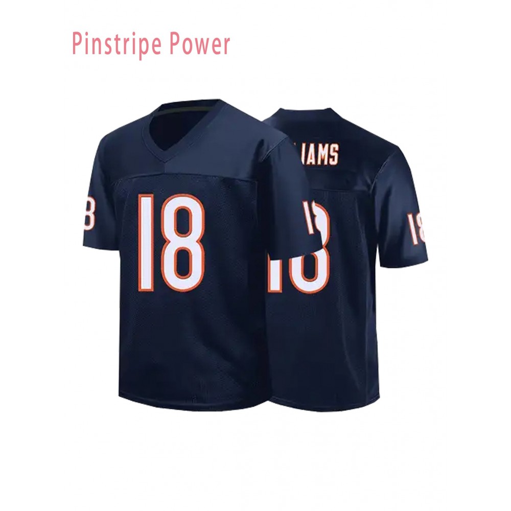 Men'S #18 Deep Blue Rugby Jersey - Embroidered, V-Neck, Casual Sport Top for Training & Competition, Team Sports, Casual Wear, Team Sports Jersey | Casual Sportswear | Embroidered Jersey