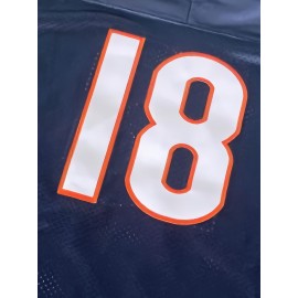 Men'S #18 Deep Blue Rugby Jersey - Embroidered, V-Neck, Casual Sport Top for Training & Competition, Team Sports, Casual Wear, Team Sports Jersey | Casual Sportswear | Embroidered Jersey