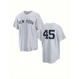 Men'S Short Sleeve Baseball Jersey With Letter And Number Embroidered For Training And Competition