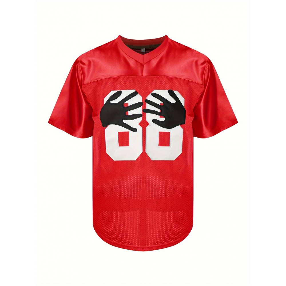 88 Men's Rugby Jersey Sports Training Jersey Red Breathable And Comfortable Casual Shirt S-3XL