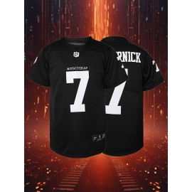 Men's #7 Embroidered Soccer Jersey - Breathable V-Neck, Casual Sports Shirt for Outdoor Activities & Parties, Sizes S-XXXL