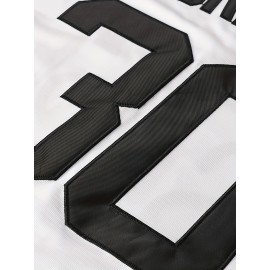 Men'S Baseball Sweatshirt # 30 White Sweatshirt Suitable For Team Sports S-XXXL