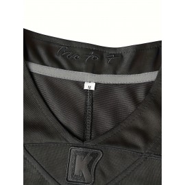 Men'S # 7 Embroidered Football Jacket - Breathable Casual V-neck Sweatshirt, Suitable For Outdoor Activities And Parties, Sizes S-XXXL