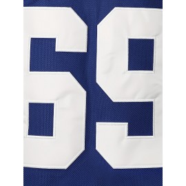 1pc Men'S Ice Hockey Jersey - Polyester V-Neck Long Sleeve Top with Embroidered Lettering, Breathable Knit Fabric, Sports & Casual Wear, Sizes S-3XL