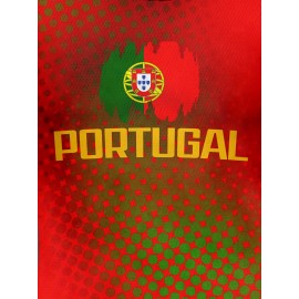 Women's Large Size Professional Sports Fabric Creative Pattern Print Portugal Home Soccer Jersey T-shirt, Soccer Jersey Flag Uniforms Shirts Breathable And Lightweight, Moisture-Wicking, As Gifts For Sports Fans