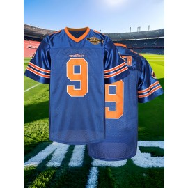 Men'S # 9 Rugby Sweatshirt With Embroidered V-neck, Suitable For All Seasons. A Slightly Stretchy Sports Top For Casual To Outdoor Wear. Loose Fitting Shirts For Adults And Teenagers